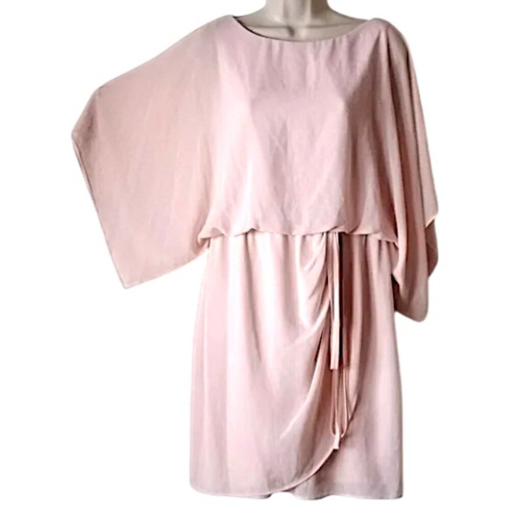 NWT Jessica Howard Blouson Chiffon Kimono Sleeve Mini Dress 10P Blush